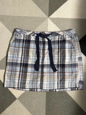 St. John's Bay Plaid Tie Belt Preppy Mini Skort Women's Size 16